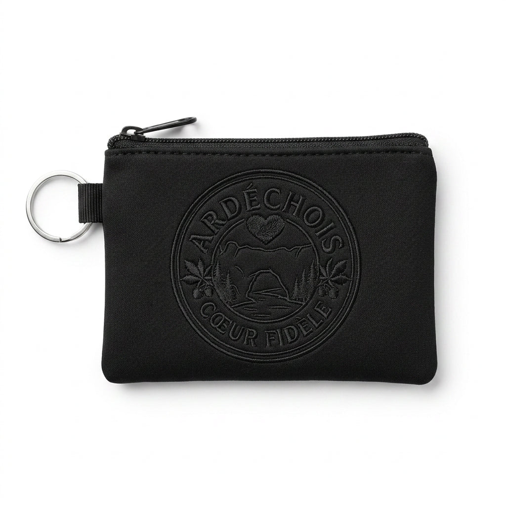 Mini porte-monnaie noir Ardéchois Cœur Fidèle