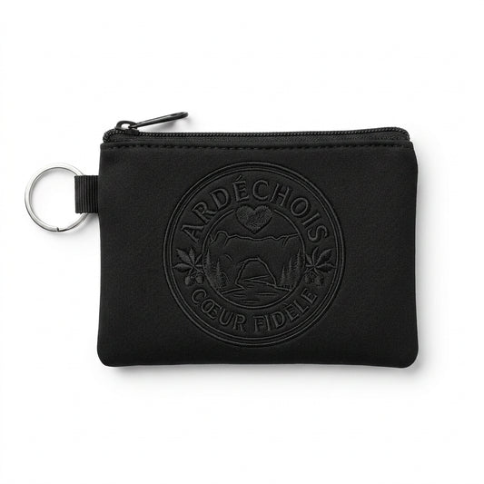 Mini porte-monnaie noir Ardéchois Cœur Fidèle